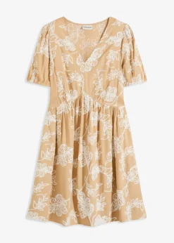 Tunika-Kleid mit Stickerei aus fließender Viskose|bonprix