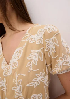 Tunika-Kleid mit Stickerei aus fließender Viskose|bonprix