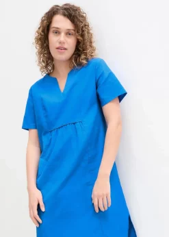 Tunika-Kleid mit Taschen aus Leinen-Baumwoll-Mix|bonprix Hot