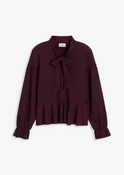 bonprix Shirts & Tops|Nachhaltigere Materialien|Tunika-Shirt aus strukturiertem Jersey weinrot