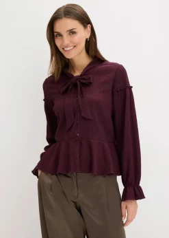 bonprix Shirts & Tops|Nachhaltigere Materialien|Tunika-Shirt aus strukturiertem Jersey weinrot