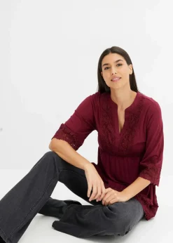 bonprix Shirts & Tops|Nachhaltigere Materialien|Tunika-Shirt aus Viskose rhododendronrot