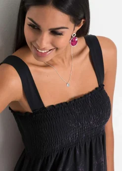 bonprix Shirts & Tops|Nachhaltigere Materialien|Tunikatop aus Viskose-Mix schwarz/lila floral