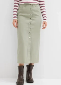 bonprix Bekleidung·Sportbekleidung|Röcke|Twill Midirock seegras