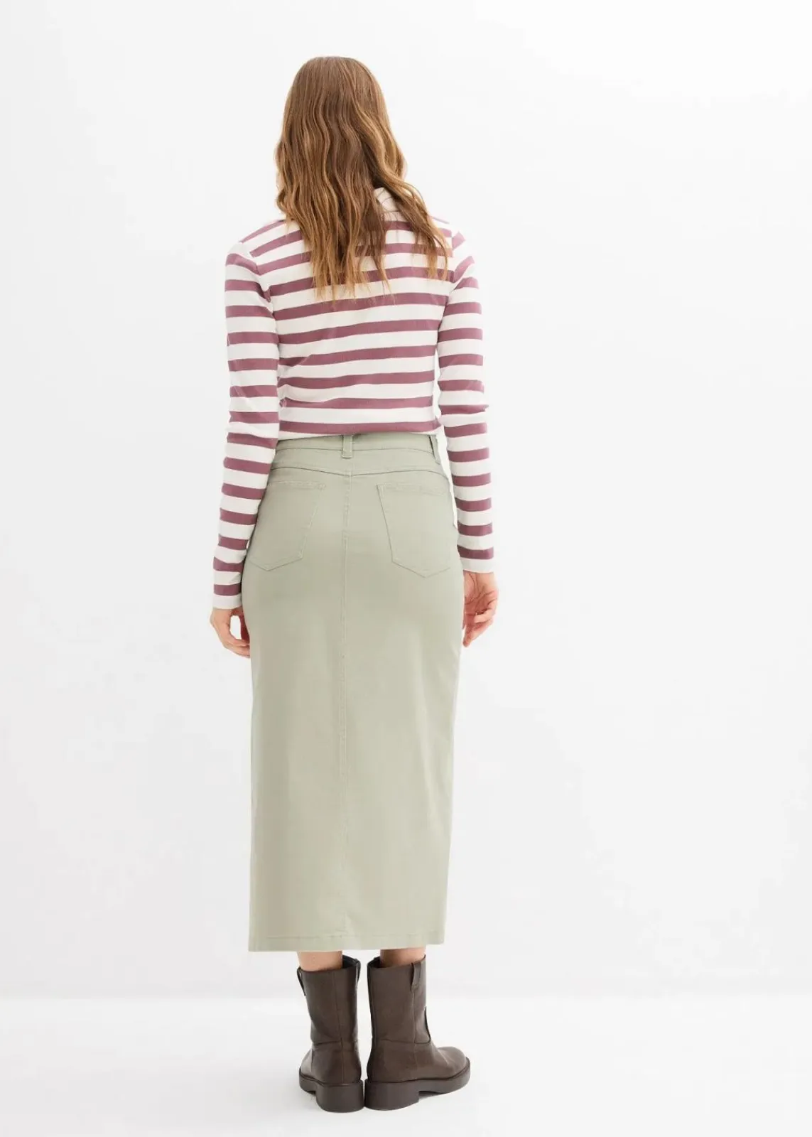 bonprix Bekleidung·Sportbekleidung|Röcke|Twill Midirock seegras