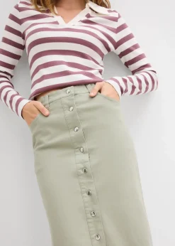 bonprix Bekleidung·Sportbekleidung|Röcke|Twill Midirock seegras