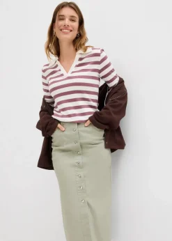 bonprix Bekleidung·Sportbekleidung|Röcke|Twill Midirock seegras