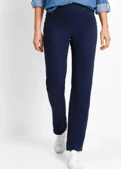 bonprix Hosen|Bekleidung·Kleider|Twill Treggings aus elastischem Baumwoll-Mix dunkelblau