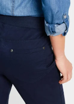 bonprix Hosen|Bekleidung·Kleider|Twill Treggings aus elastischem Baumwoll-Mix dunkelblau
