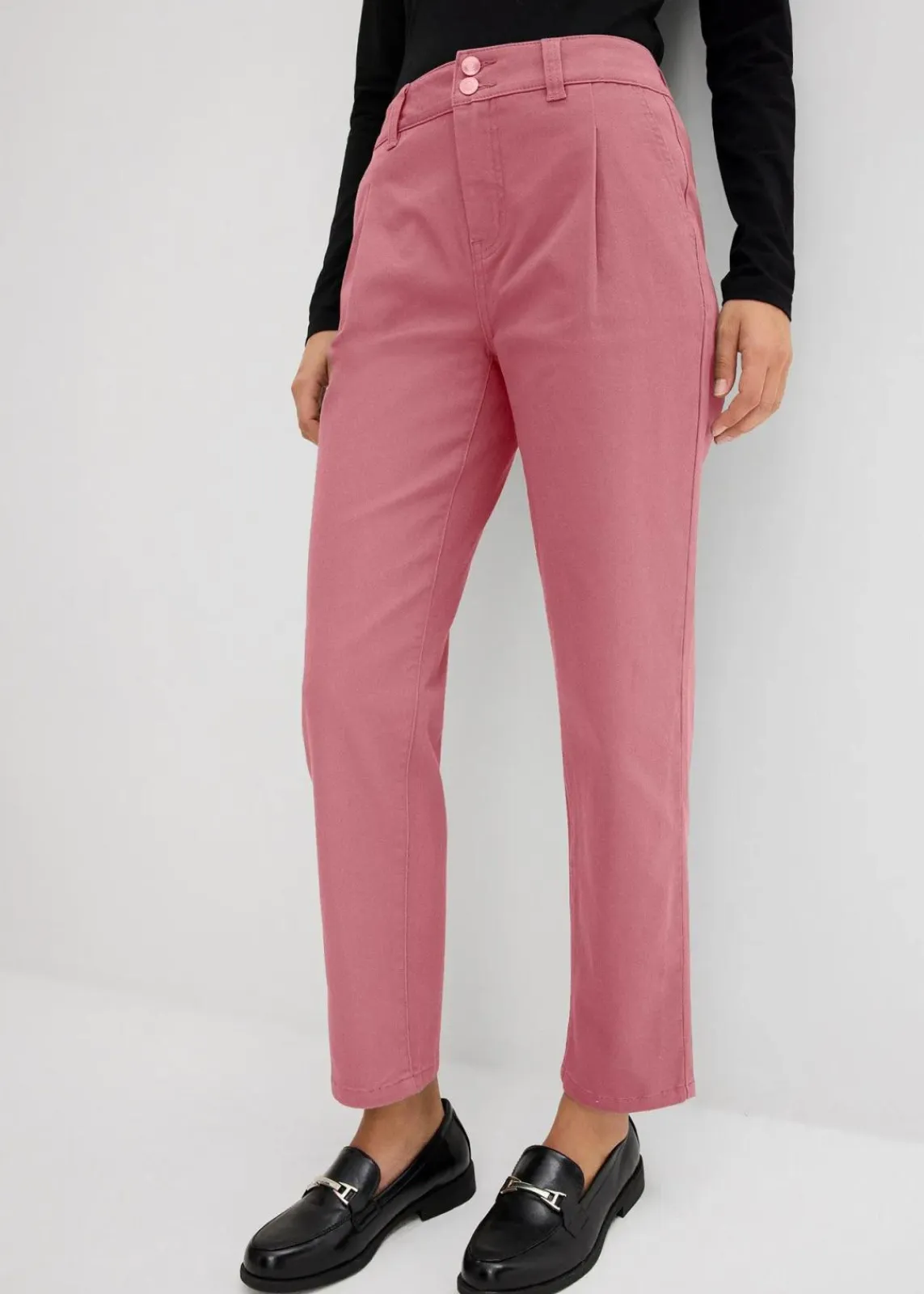 bonprix Bekleidung·Kleider|Hosen|Twillhose im Barrel Shape softbeere