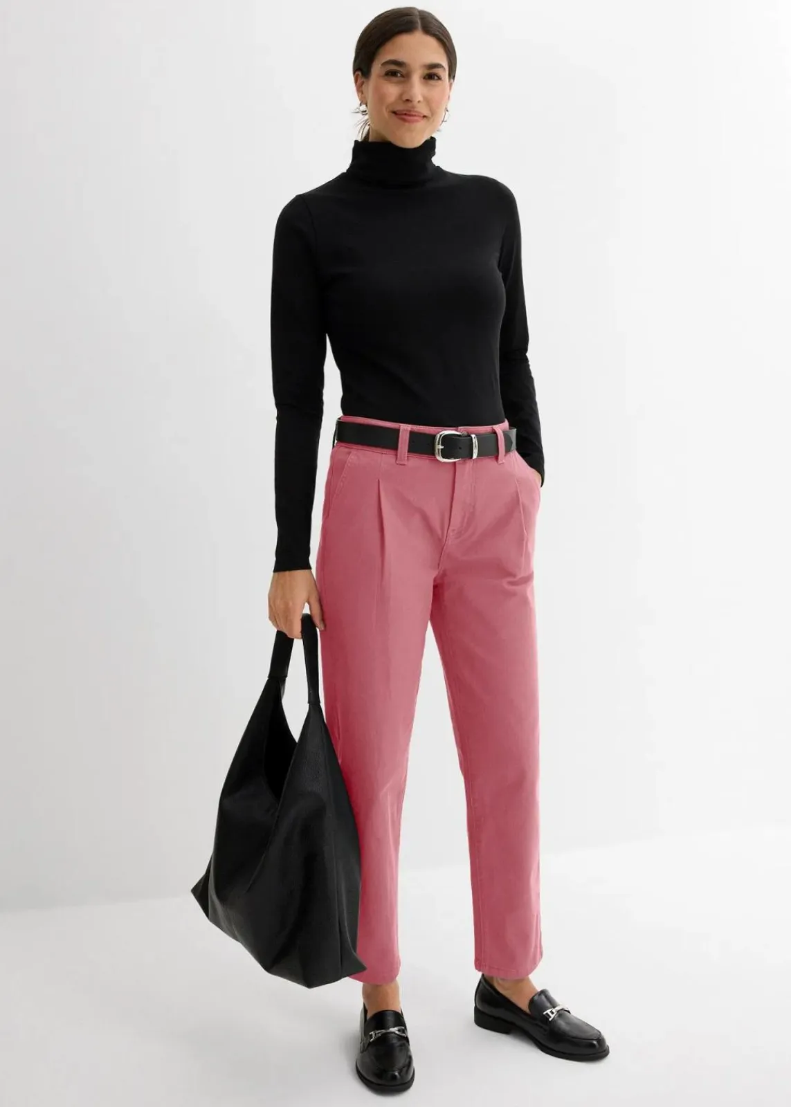 bonprix Bekleidung·Kleider|Hosen|Twillhose im Barrel Shape softbeere