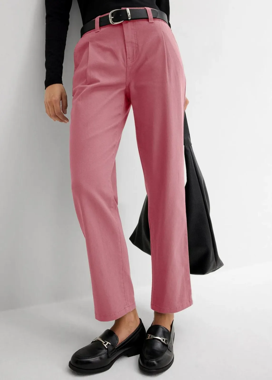 bonprix Bekleidung·Kleider|Hosen|Twillhose im Barrel Shape softbeere