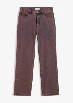bonprix Bekleidung·Kleider|Hosen|Twillhose mit Acid Wash weinrot washed