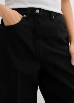 bonprix Bekleidung·Kleider|Hosen|Twillhose mit Bügelfalte aus reiner Baumwolle schwarz used