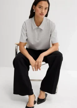 bonprix Bekleidung·Kleider|Hosen|Twillhose mit Bügelfalte aus reiner Baumwolle schwarz used