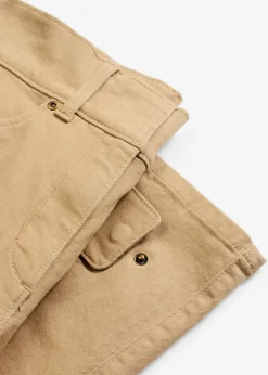 bonprix Bekleidung·Kleider|Hosen|Twillhose mit hohem Bund hellkhaki washed