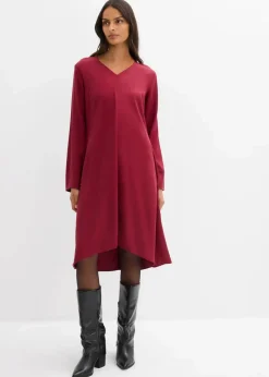 bonprix Kleider|Bekleidung·Pullover & Strickjacken|Twill-Kleid aus fließendem Lyocell pflaumenrot