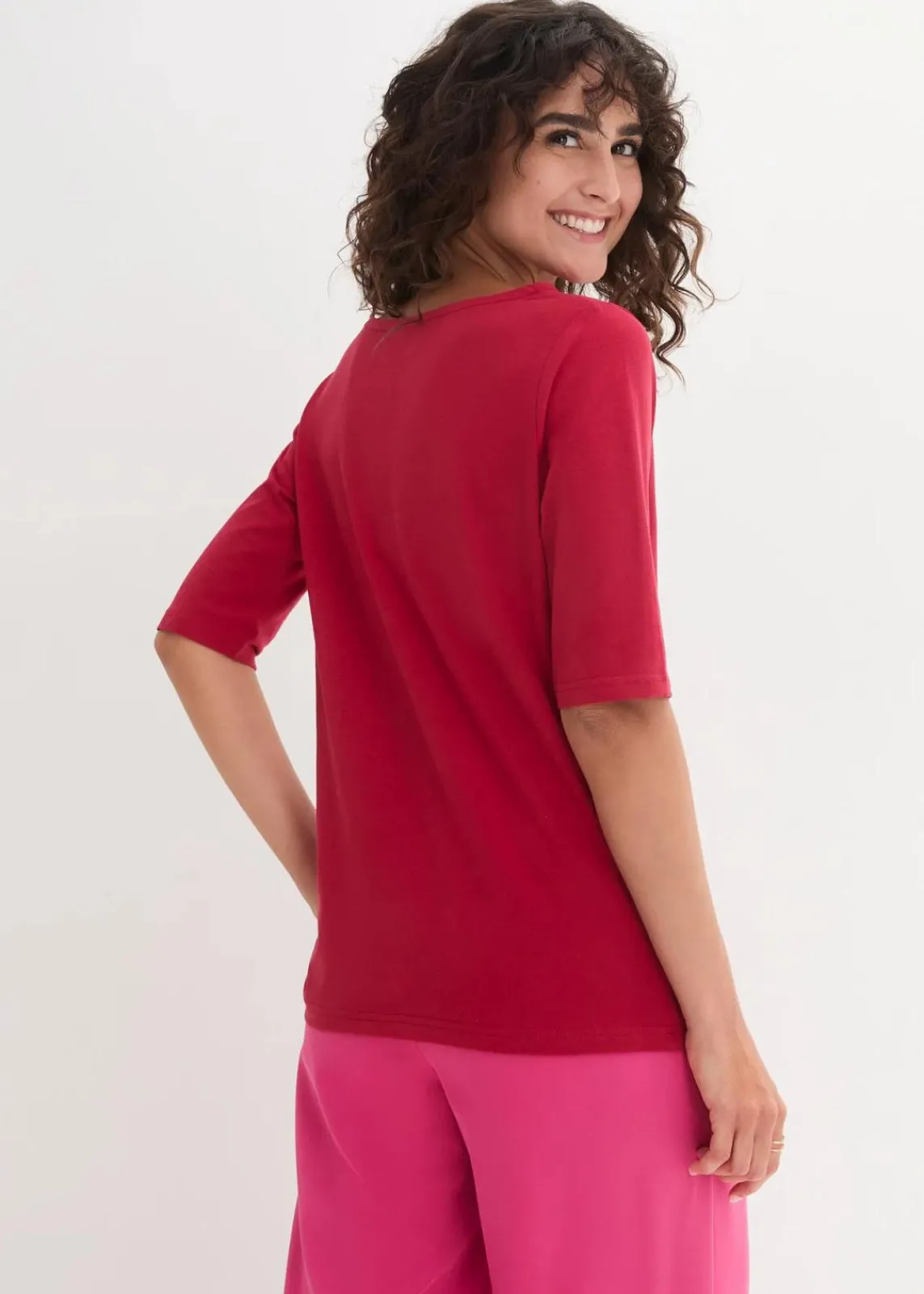 bonprix Shirts & Tops|Basics|U-Boot-Ausschnitt-Shirt abendrot