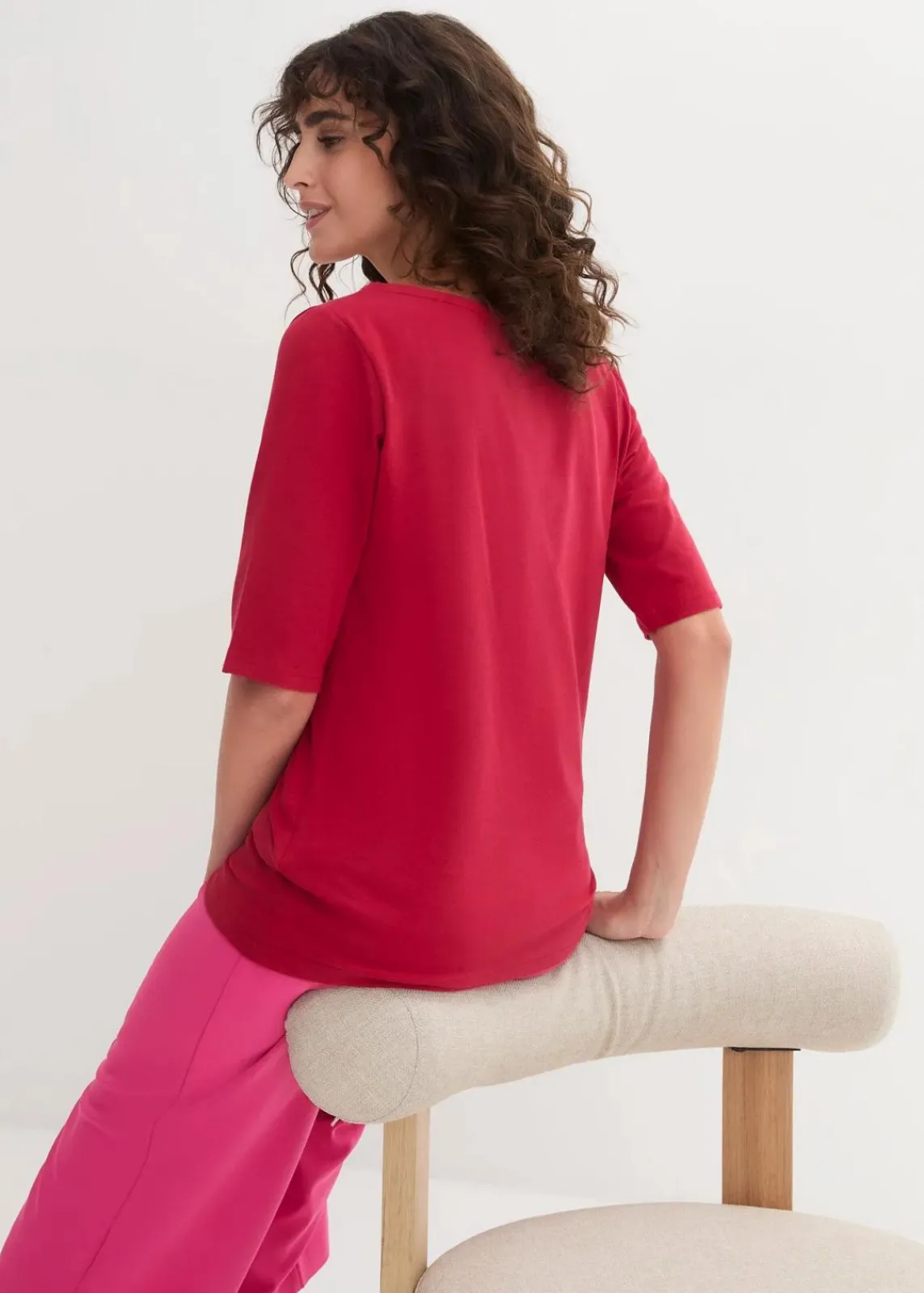 bonprix Shirts & Tops|Basics|U-Boot-Ausschnitt-Shirt abendrot