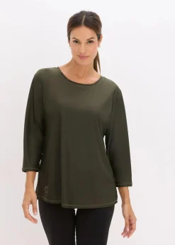 bonprix Shirts & Tops|Sportbekleidung|Ultrasoftes Funktionsshirt mit ¾ Ärmel, schnelltrocknend nachtoliv