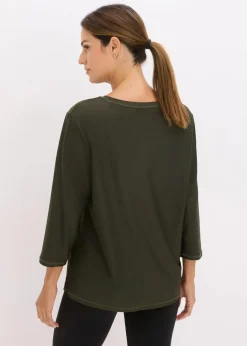 bonprix Shirts & Tops|Sportbekleidung|Ultrasoftes Funktionsshirt mit ¾ Ärmel, schnelltrocknend nachtoliv