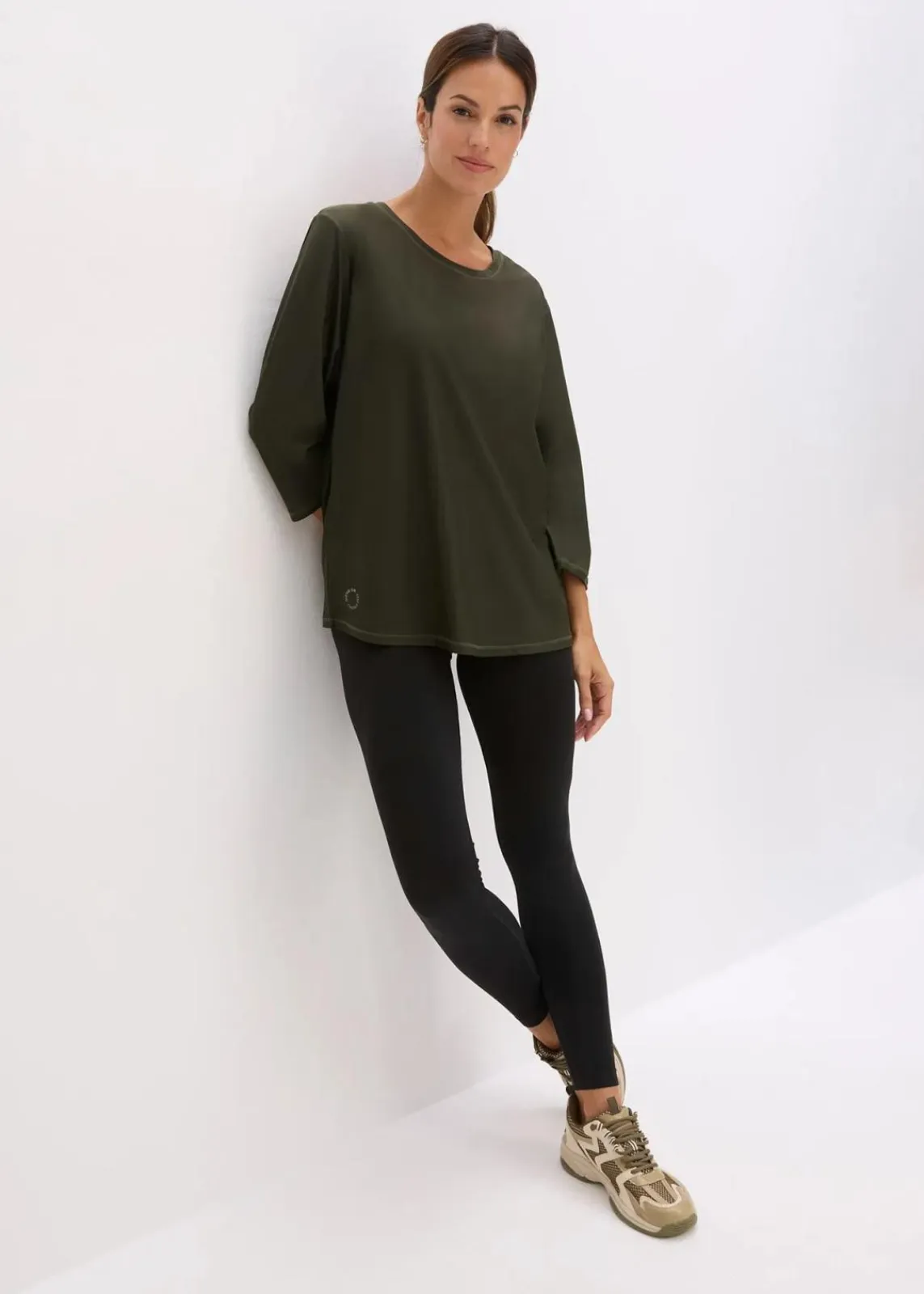 bonprix Shirts & Tops|Sportbekleidung|Ultrasoftes Funktionsshirt mit ¾ Ärmel, schnelltrocknend nachtoliv