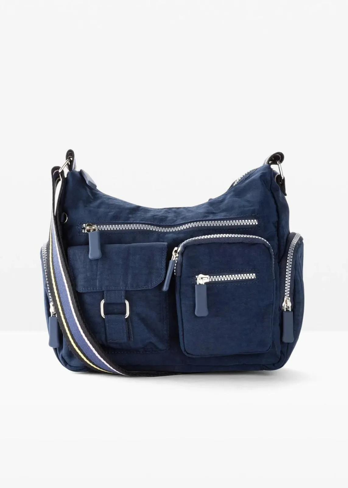 bonprix Taschen|Umhängetasche mit Außentaschen dunkelblau