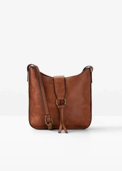 bonprix Taschen|Umhängetasche mit dekorativem Schnallendetail cognac