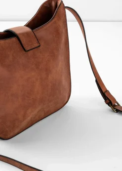 bonprix Taschen|Umhängetasche mit dekorativem Schnallendetail cognac
