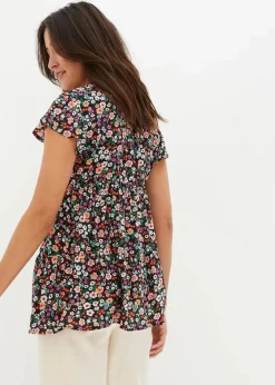 bonprix Bekleidung·Blazer|Umstandsmode|Umstands- und Stillbluse aus Viskose schwarz geblümt