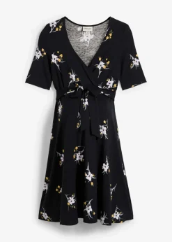 bonprix Bekleidung·Blazer|Umstandsmode|Umstands- und Stillkleid aus weicher Viskose schwarz geblümt