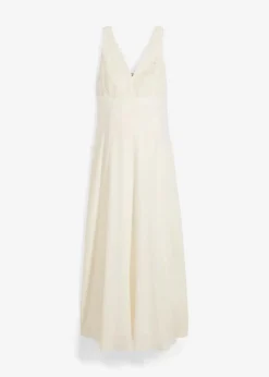 bonprix Bekleidung·Blazer|Umstandsmode|Umstands-Hochzeitskleid aus Spitze, Satin und Georgette wollweiß