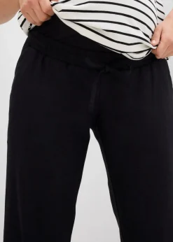 bonprix Bekleidung·Blazer|Umstandsmode|Umstandshose aus Leinen- Mix, Straight Leg schwarz