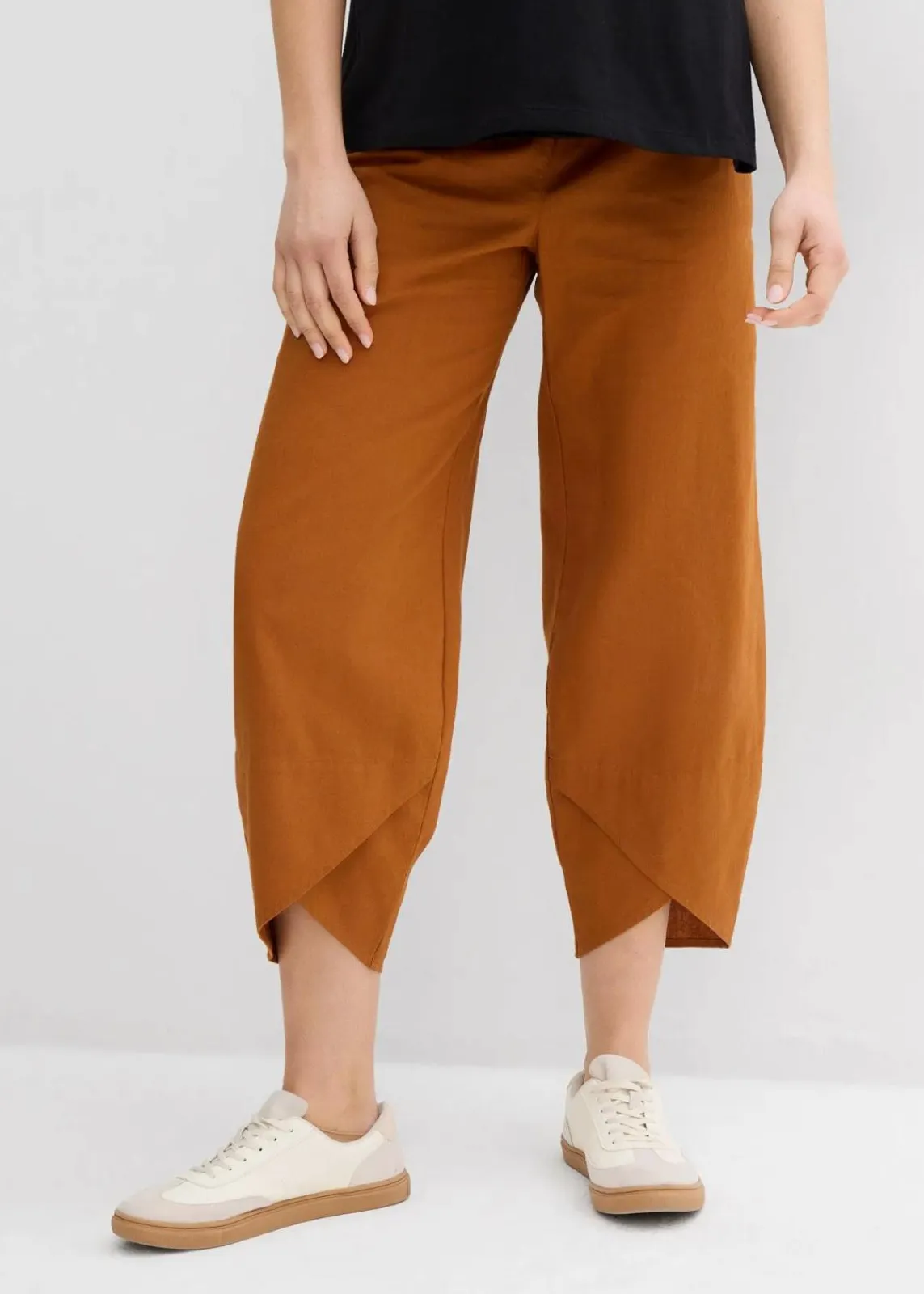 Umstandshose mit Bauchband aus Leinen-Mix|bonprix New