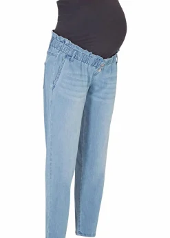 bonprix Bekleidung·Blazer|Umstandsmode|Umstandsjeans aus Baumwoll-Stretch, schmal zulaufendes Bein blau denim