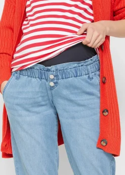 bonprix Bekleidung·Blazer|Umstandsmode|Umstandsjeans aus Baumwoll-Stretch, schmal zulaufendes Bein blau denim