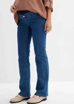bonprix Bekleidung·Blazer|Umstandsmode|Umstandsjeans mit Bio-Baumwolle, leicht ausgestelltes Bein blau denim