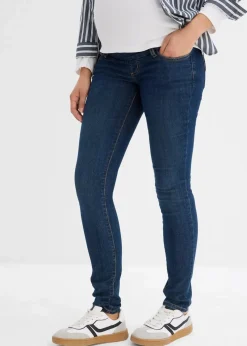 bonprix Bekleidung·Blazer|Nachhaltigere Materialien|Umstandsjeans mit Bio-Baumwolle, Skinny dunkelblau denim