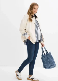 bonprix Bekleidung·Blazer|Nachhaltigere Materialien|Umstandsjeans mit Bio-Baumwolle, Skinny dunkelblau denim