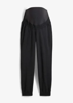 bonprix Umstandsmode|Umstands-Jogginghose mit Bequembund aus weichem Baumwoll-Mix anthrazit meliert
