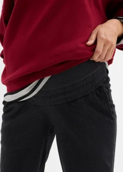 bonprix Umstandsmode|Umstands-Jogginghose mit Bequembund aus weichem Baumwoll-Mix anthrazit meliert