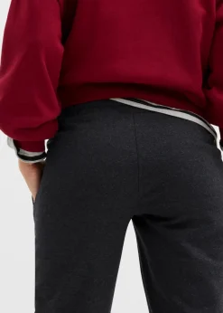 bonprix Umstandsmode|Umstands-Jogginghose mit Bequembund aus weichem Baumwoll-Mix anthrazit meliert