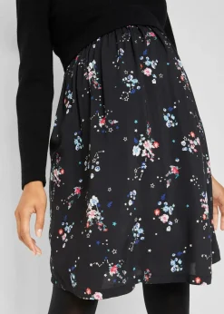 bonprix Bekleidung·Blazer|Nachhaltigere Materialien|Umstandskleid aus Strick und Viskose schwarz geblümt