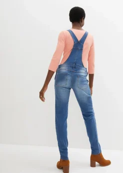 bonprix Bekleidung·Blazer|Umstandsmode|Umstands-Latzhose, Straight Leg hellblau denim