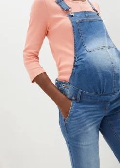 bonprix Bekleidung·Blazer|Umstandsmode|Umstands-Latzhose, Straight Leg hellblau denim