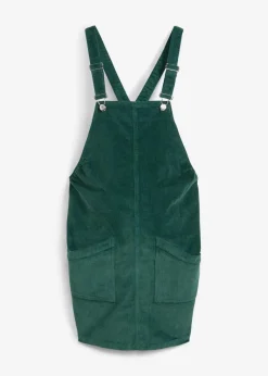 bonprix Umstandsmode|Bekleidung·Blazer|Umstands-Latzkleid aus Baumwoll-Cord mit Stretch mattgrün