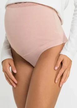 bonprix Wäsche·Still- & Umstandswäsche|Wäsche·Baumwollunterwäsche|Umstandsslip mit Bio-Baumwolle (2er Pack) schwarz + vintagerosa