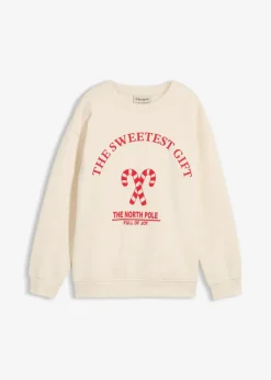 bonprix Bekleidung·Blazer|Umstandsmode|Umstands-und Stillsweatshirt aus weicher Bio-Baumwolle naturbeige/lavarot