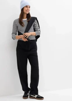 bonprix Bekleidung·Blazer|Nachhaltigere Materialien|Umstandsweathose mit verstellbarer Saumweite aus reiner Bio-Baumwolle schwarz