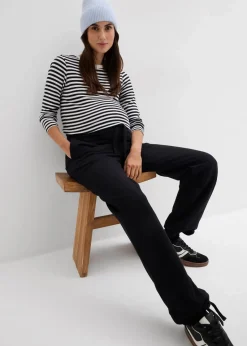 bonprix Bekleidung·Blazer|Nachhaltigere Materialien|Umstandsweathose mit verstellbarer Saumweite aus reiner Bio-Baumwolle schwarz